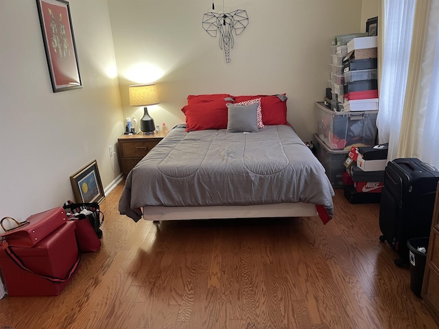 bedroom featuring light hardwood / wood-style flooring