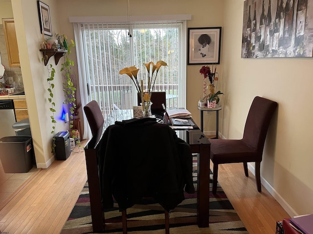 dining area featuring light hardwood / wood-style flooring