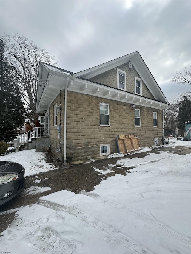 view of snowy exterior