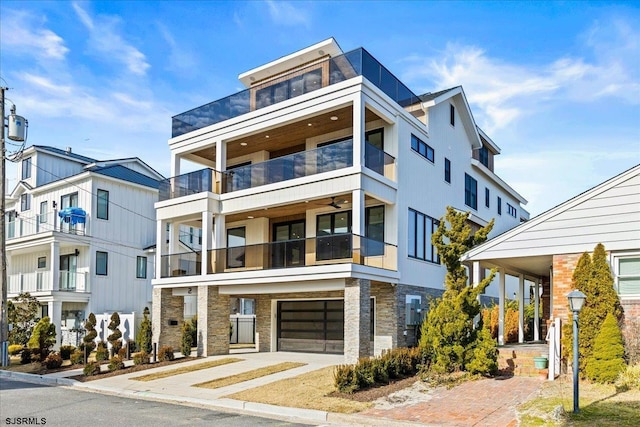 view of front of home with a garage