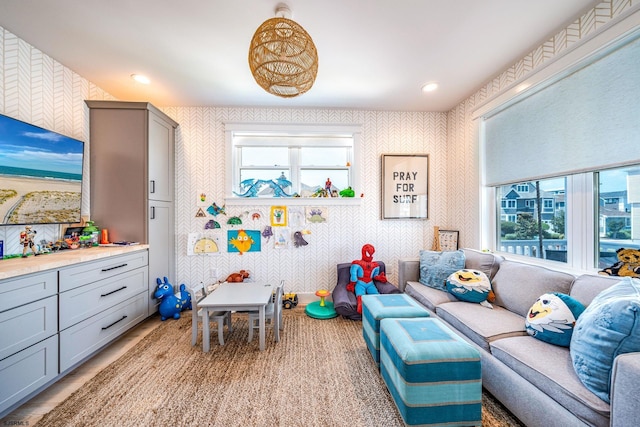 playroom featuring a wealth of natural light