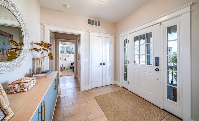 entryway featuring light hardwood / wood-style flooring