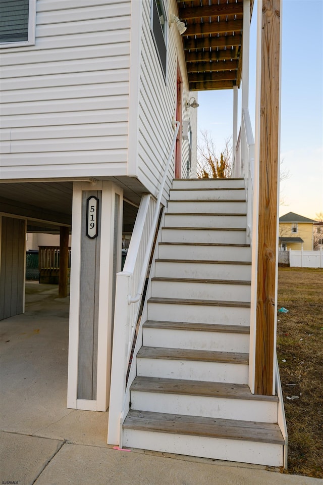 view of staircase