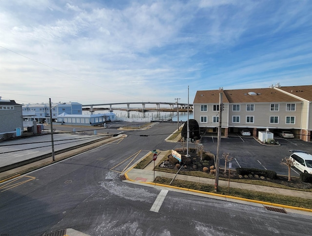 exterior space featuring sidewalks and curbs