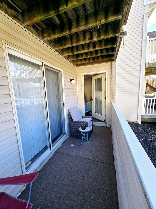 view of patio with a balcony