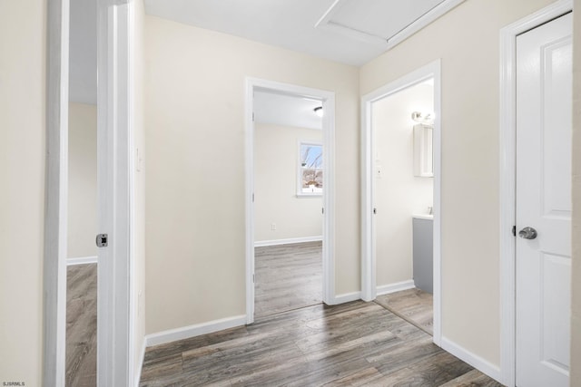 hall featuring hardwood / wood-style flooring