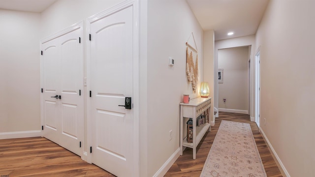 hall featuring hardwood / wood-style floors