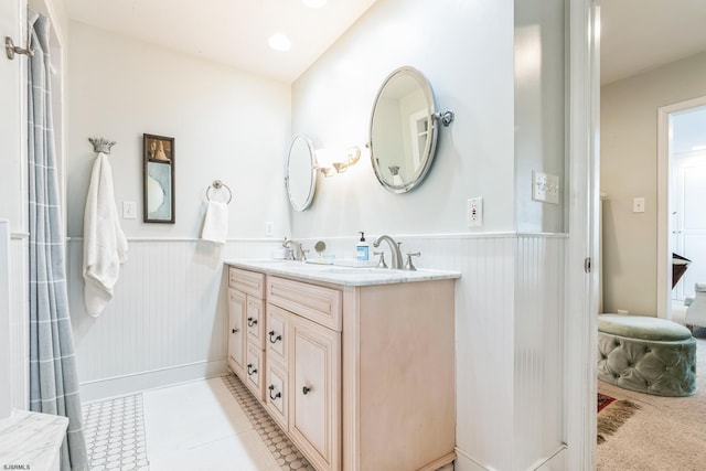 bathroom featuring vanity and tile patterned floors