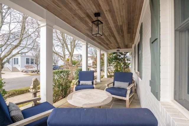 view of patio / terrace featuring covered porch