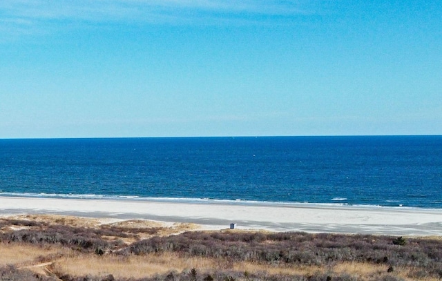 view of water feature with a view of the beach