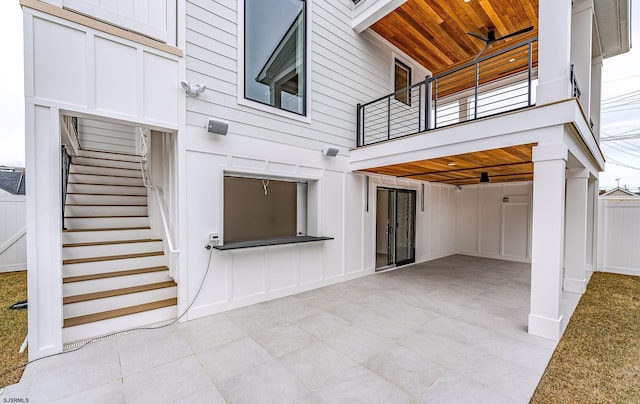 view of patio / terrace with a balcony