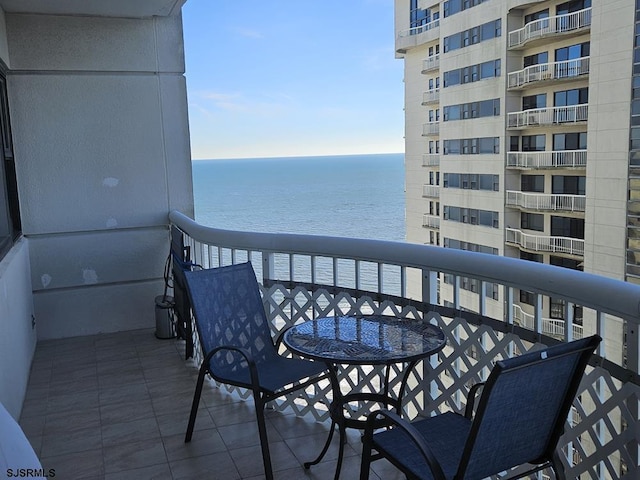 balcony with a water view