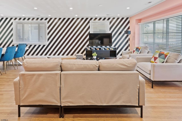 living room featuring hardwood / wood-style flooring