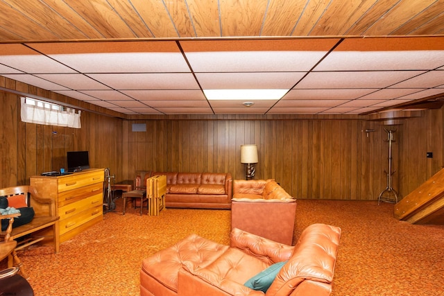 1506 Garry Ave, Vineland, NJ 08361 - interior space with a paneled ceiling and wood walls