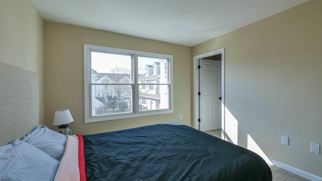 bedroom with carpet