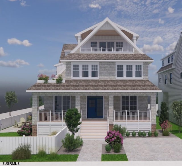 craftsman inspired home with covered porch