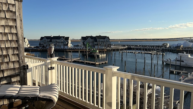 balcony with a water view