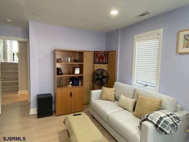 living room featuring light hardwood / wood-style flooring