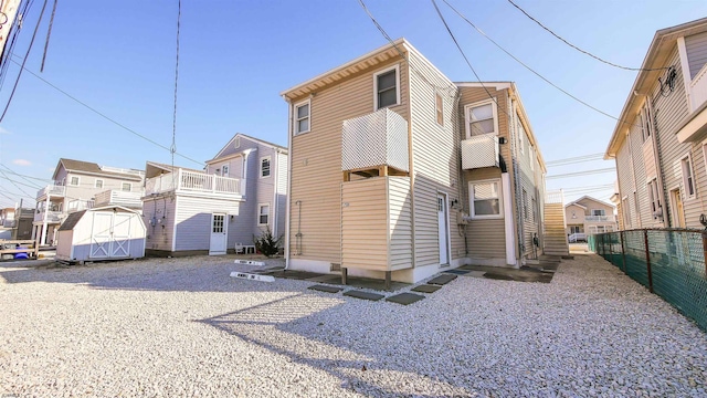 exterior space with a storage unit