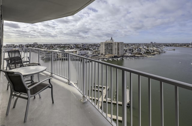 balcony with a water view