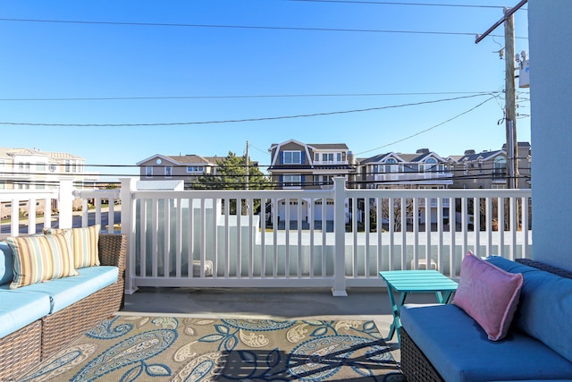 exterior space featuring an outdoor living space