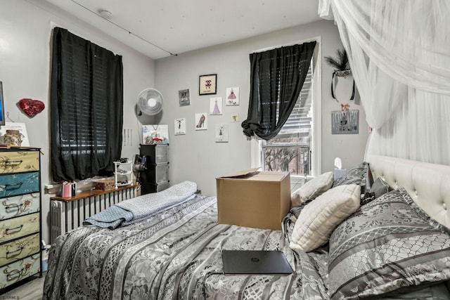 bedroom with hardwood / wood-style flooring