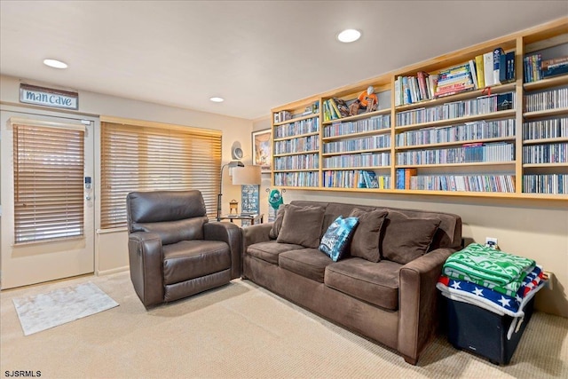 sitting room featuring carpet