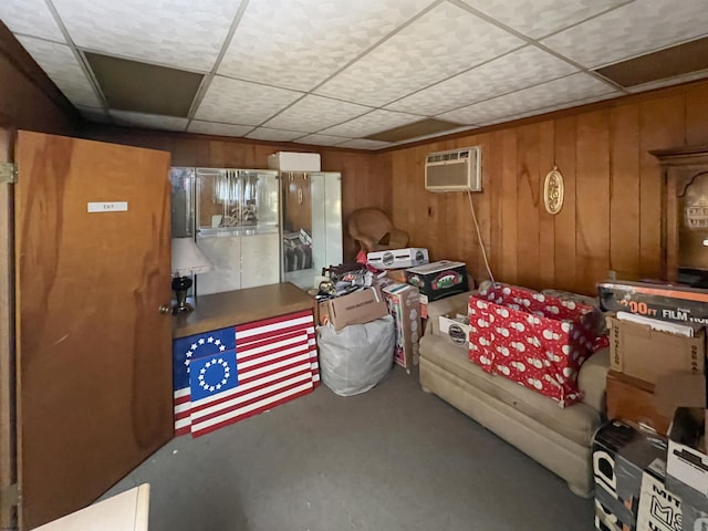 interior space with an AC wall unit