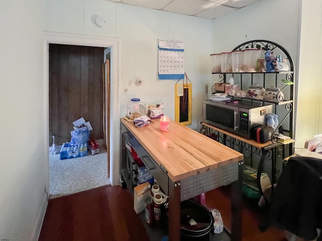 office featuring a paneled ceiling