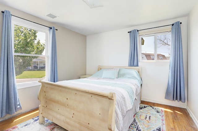 bedroom featuring light hardwood / wood-style flooring