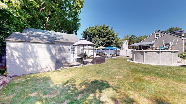 view of yard featuring a gazebo