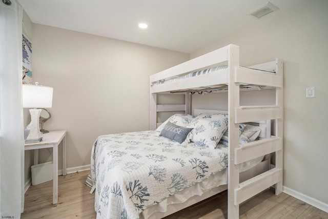 bedroom featuring light hardwood / wood-style flooring