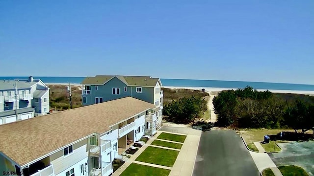 property view of water with a beach view