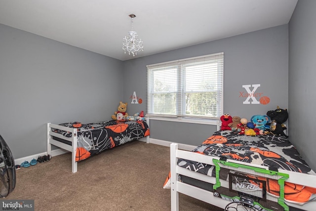 bedroom with carpet floors