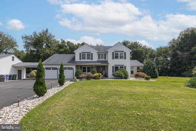 view of front of home with a front lawn