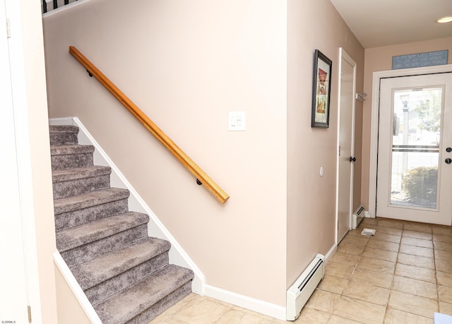 foyer with baseboard heating