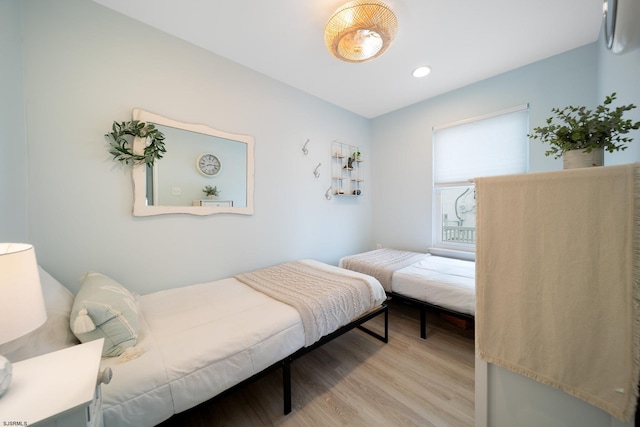 bedroom featuring light hardwood / wood-style flooring