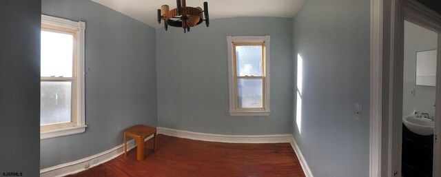 211 Abbey Ln, Pleasantville, NJ 08232 - empty room with lofted ceiling and hardwood / wood-style floors