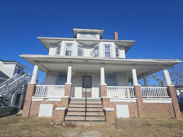 view of front of property with covered porch