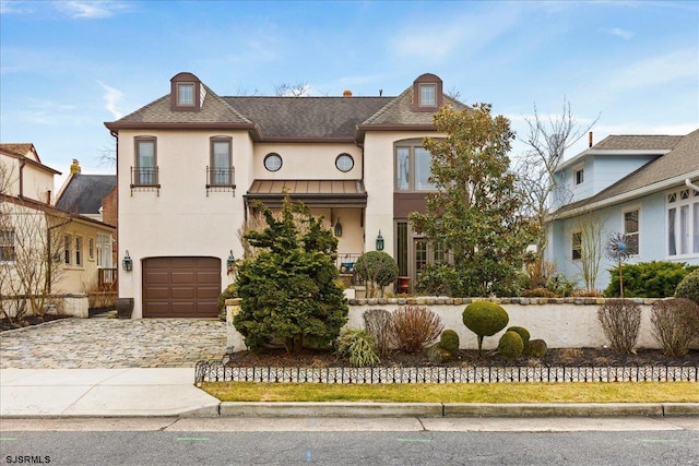 view of front of house with a garage