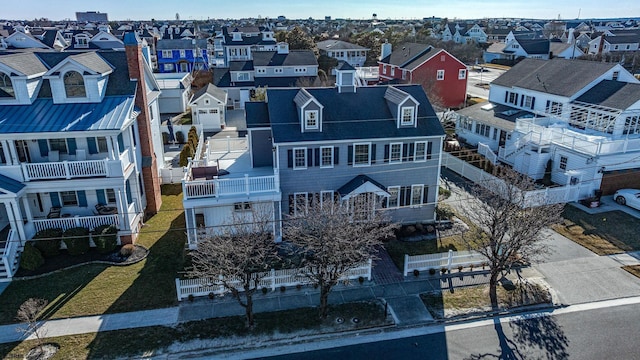 aerial view with a residential view