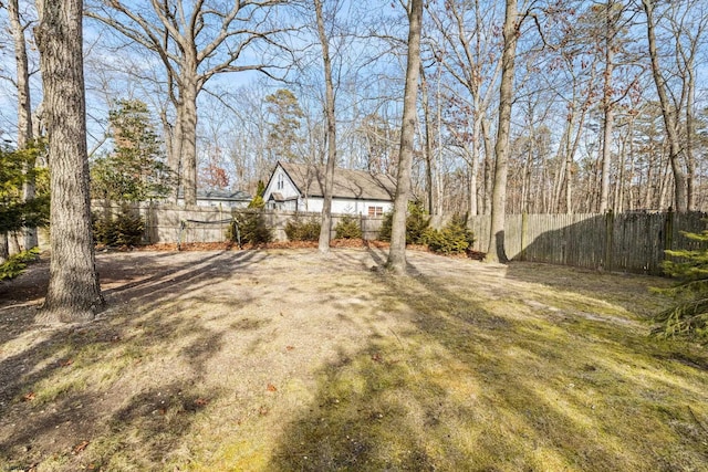 view of yard with fence