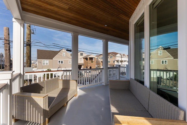 balcony featuring a residential view