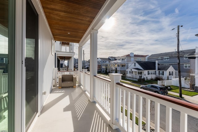 balcony with a residential view