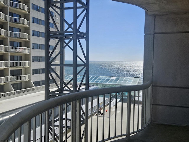 balcony with a water view