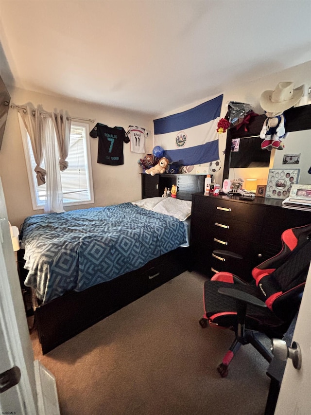 bedroom featuring carpet