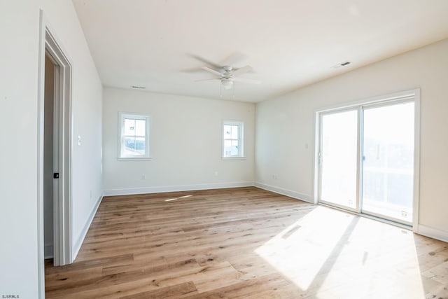 22 Roosevelt, Ocean City, NJ 08226 - spare room with ceiling fan, light wood-type flooring, visible vents, and baseboards