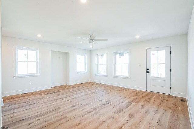 22 Roosevelt, Ocean City, NJ 08226 - interior space with light wood finished floors, ceiling fan, baseboards, and recessed lighting