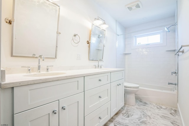 22 Roosevelt, Ocean City, NJ 08226 - full bathroom with toilet, double vanity, a sink, and visible vents