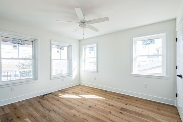 22 Roosevelt, Ocean City, NJ 08226 - spare room with light wood-type flooring, a wealth of natural light, visible vents, and baseboards